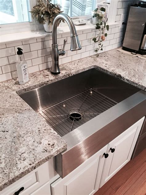 grey kitchen cabinets with stainless steel sink|grey kitchen with farmhouse sink.